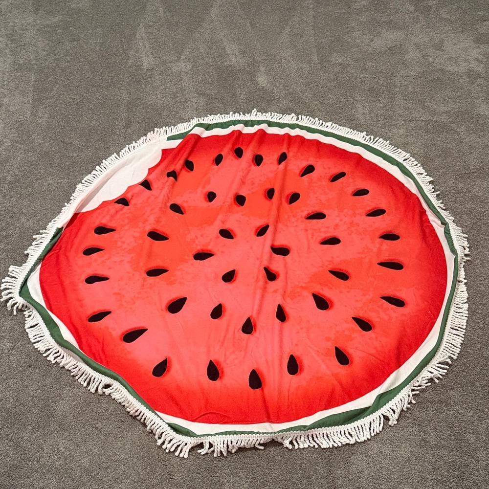 Watermelon Round Beach Towel